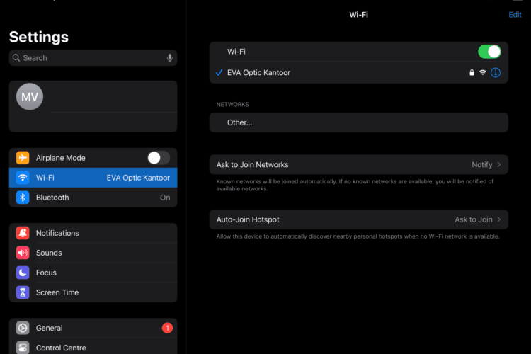 Instellingen – eigen wifi Instellingen – eigen wifi