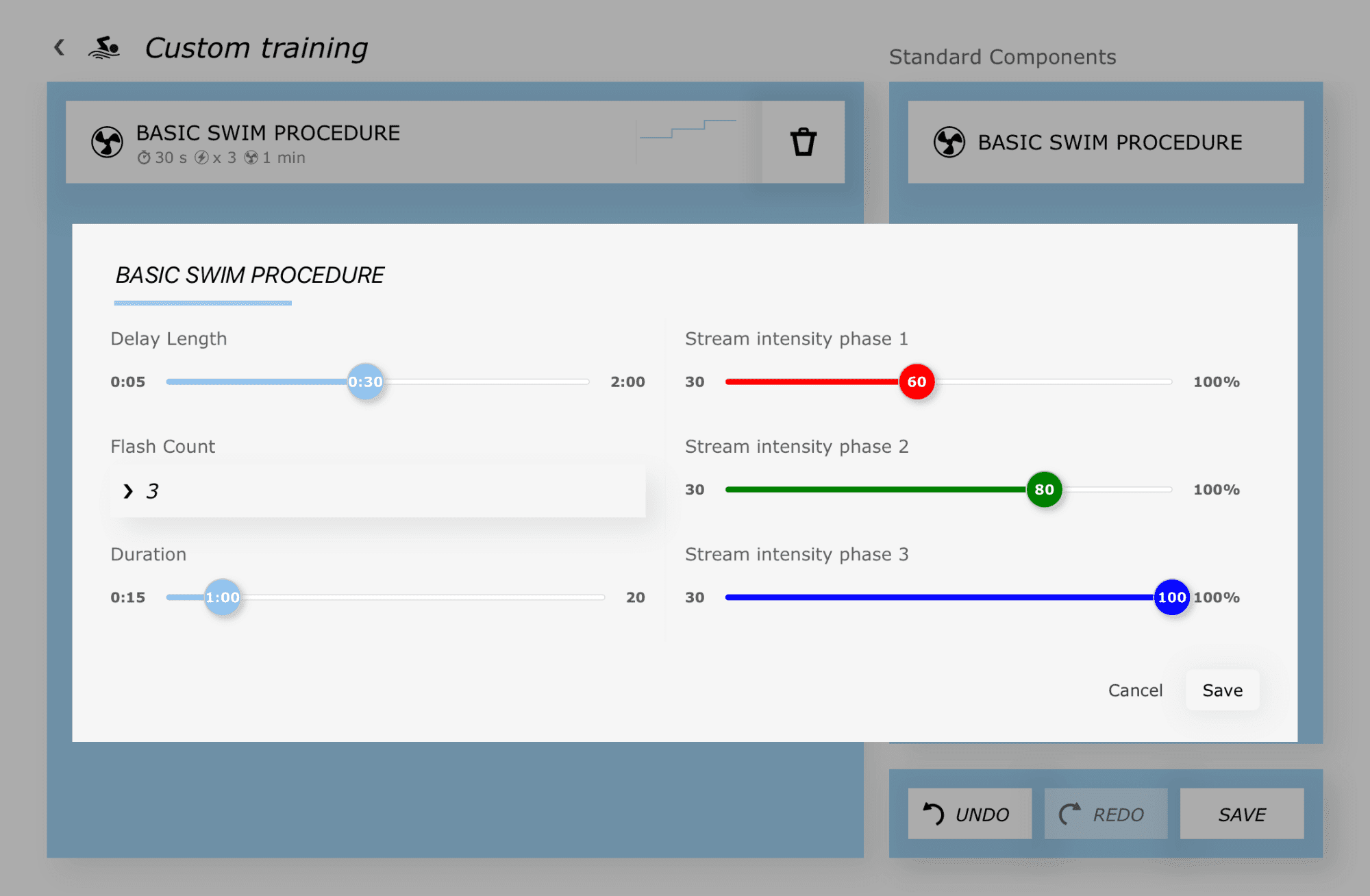 Eigen training – Sessie instellingen Eigen training – Sessie instellingen